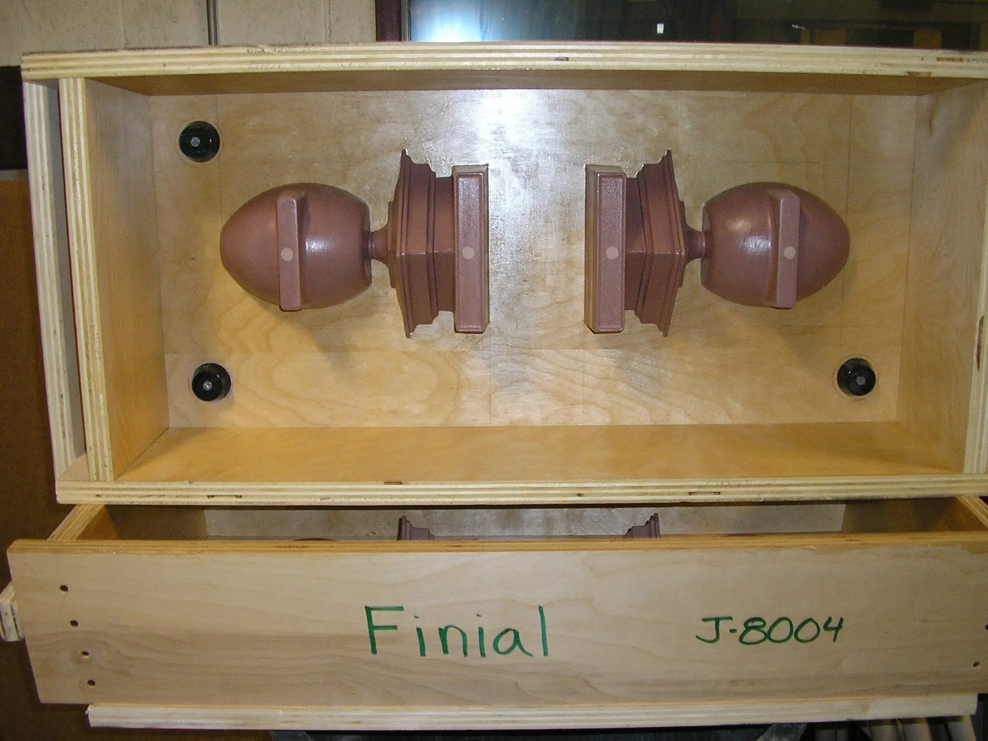 The final wooden pattern for making sand molds The final wooden pattern for making sand molds