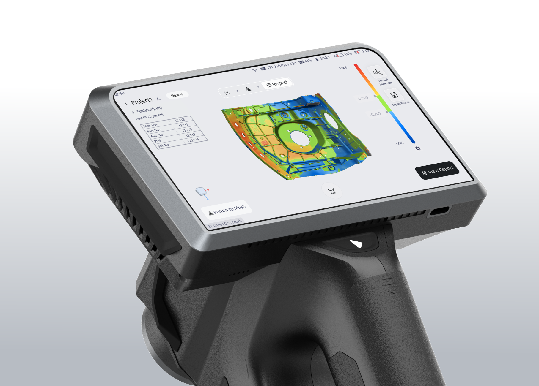 inspección en el escáner